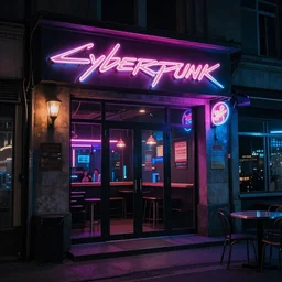 cyberpunk pub neon budapest