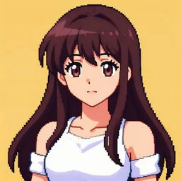 a gorgeous anime woman portrait, beautiful, pixel style, 1 6 x 1 6, 2 d, video game
