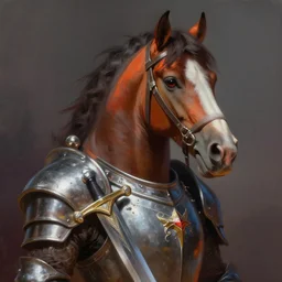 matte fantasy painting of a horse with human head, DnD character portrait, by Greg Rutkowski, male, plate armored chest, sword, vibrant colors, DeviantArt Artstation cgscosiety, cinematic lighting, 8k.