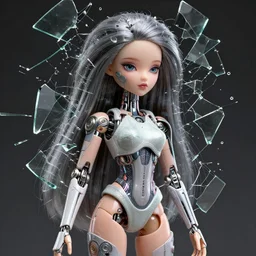 a hiper intricate portrait of beautiful cybernetic barbi doll, it falls apart into voronoi fractures, broken glass, hiper intricate 3 d render, hyper realistic detailed portrait, ruan jia, wlop. scifi, fantasy, hyper detailed, octane render, concept art, by peter mohrbacher, by wlop, by ruan jia