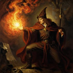attractive male wizard casting powerful fire spell. highly detailed painting by gaston bussiere, craig mullins, j. c. leyendecker 8 k