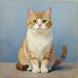 a beautiful painting of a antropomorphic cat with a suite