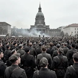 gopro footage of a nuremburg rally, panoramic, circa 1 9 4 2