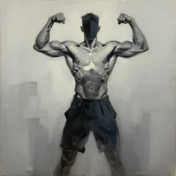 male calisthenics fitness, abstract minimalist line art, beautiful, flowing brush strokes, energy, dramatic, oil painting trending on artstation