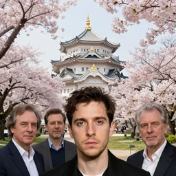 a beautiful picture of sakura in full bloom, palace ， a thom yorke with pretty details face,, by mendoza, larry elmore, donato giancola and thomas kinkade, trending on artstation