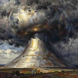 painting of uncreated all - encompassing void, dramatic afternoon lighting, intense watercolor, heavy metal, by peter max