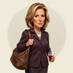 fantasy art 4 k ultra detailed photo caricature liz cheney as a bag lady