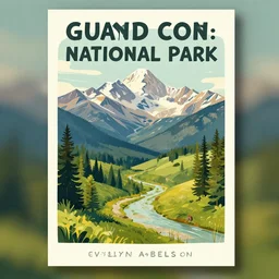a tourism poster of grand corn national park, by evelyn abelson, featured on dribble, regionalism, digital illustration, wallpaper, poster art