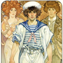 the sailor jupiter. beautiful, realistic painting by mucha and kuvshinov and bilibin. watercolor, thick lining manga