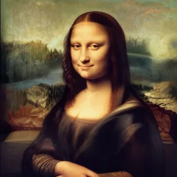 a blond mona lisa with plumped lips and straightened hair