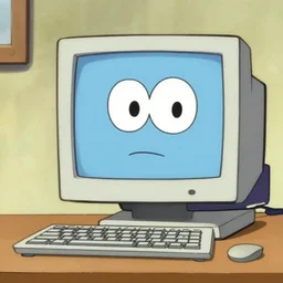 old computer cartoon style