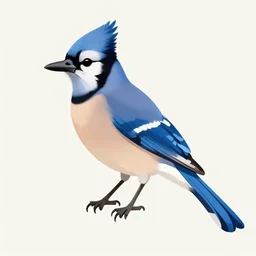 blue jay illustration vector art, trending on artstation