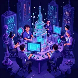 the cabal of pixel intensity engineers, trending on artstation