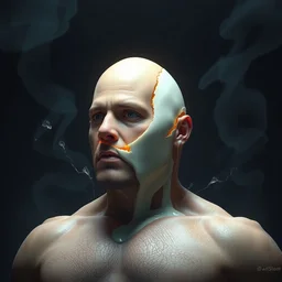vin diesel morphing into a hard boiled egg, hyper detailed, digital art, artstation, cinematic lighting, studio quality, smooth render, by peter mohrbacher, hajime sorayama, boris vallejo, craig mullins