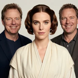 portrait of a Princess Leia by Mandy Jurgens and Richard Schmid and chuck close and mucha, grin