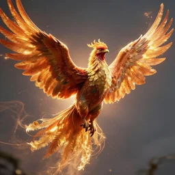 phoenix rising, rebirth, high - quality, ultra detailed, cinematic lighting, 8 k, cgi