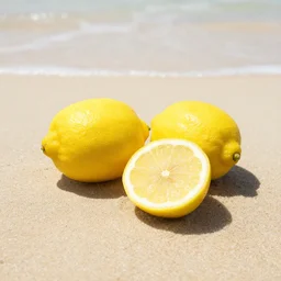 lemon relaxing on the beach