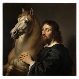 a painting of a man with the head of a horse, by Agnolo Bronzino