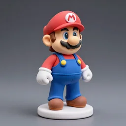 polymer clay model of mario, studio lighting 5 0 mm