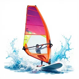 wind surfing splash art graphic design color splash high contrasting art, fantasy, highly detailed, art by greg rutkowski