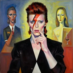 david bowie painted by surrealist style