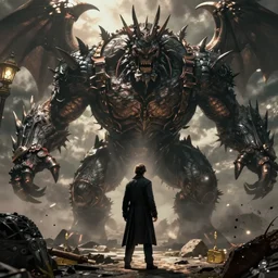 Gameplay screenshot of Keanu Reeves as a boss in Bloodborne, film still, photorealistic