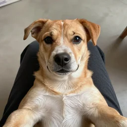 Selfie of a dog, first-person view, photorealistic imagery, trending on artstation, 4k, 8k