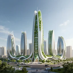 eco futuristic new city tashkent, high details, green city, zaha hadid style, realistic,