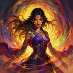 portrait of maya ali as a mage by valentina remenar, dynamic lighting, gaudy colors, ripples, fantasy, intricate, smooth, sharp focus, octane render aesthetic, official fanart behance hd artstation by jesper ejsing, by rhads and makoto shinkai and lois van baarle and ilya kuvshinov and rossdraws