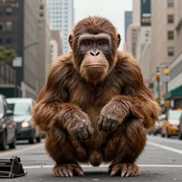 planet of the apes In New York City Very detailed 4K quality Super Realistic