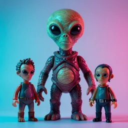 cronenberg flesh monster e. t. the extra - terrestrial close up face by wayne barlow and greg rutkowski and donato giancola, action figure, sofubi, studio lighting, colored gels, colored background, xf iq 4, 1 5 0 mp, 5 0 mm, f 1. 4, iso 2 0 0, 1 / 1 6