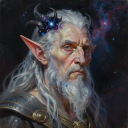 beautiful oil painting with high detail of a wise Space ent((gap jaw)) made of stars and plasma, hybrid from dungeons and dragons and art direction by James Cameron ;by artgerm; wayne reynolds art station; cinematic quality character render; low angle; ultra high quality model; production quality cinema model; diety