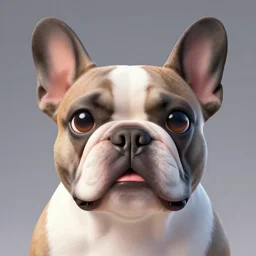 french bulldog head, 3 d effect emoji, digital art, 8 k, highly detailed, smooth gradients