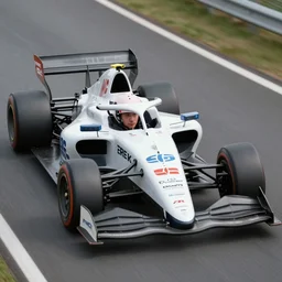 a Racecar with a human face