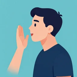 illustration of a man with voice is a voiceless society