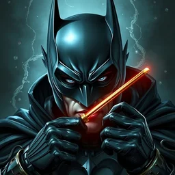 baroque portrait of batman fighting crime. digital illustration, intricate, dark, shiny, metallic