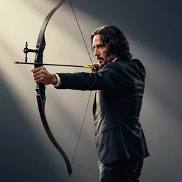 John Wick using a bow and arrow.