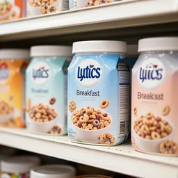 lytics brand breakfast cereal on a shelf