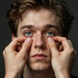 blind man trying to put another man's eyes into his empty sockets
