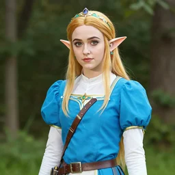 kathryn newton as princess zelda in the live action legend of zelda film, cosplay