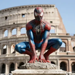 spiderman statue from ancient rome