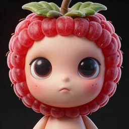 a humanoid figure raspberry, large eyes, highly detailed, digital art, sharp focus, trending on art station, anime art style