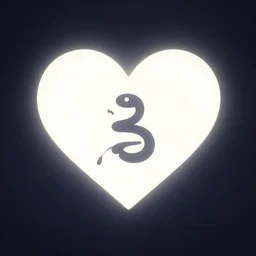 a stylized minimalist heart with a snake icon by cory loftis, by jesper ejsing, by rhads, by makoto shinkai and lois van baarle and ilya kuvshinov and rossdraws, behance, global illumination