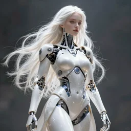 beutiful white girl cyborg, full shot, intricate, high detailed, artstaition, epic composition