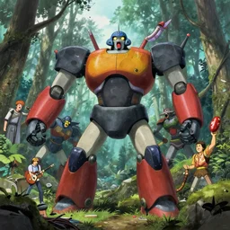 giant robots singing karaoke creating a dissonant cacophony in the japanese wilderness, detailed, james gurney, artstation