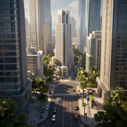 an insanely intricate detailed beautifull 3 d render of a modern streetscape, unreal engine, octane render, redshift, 8 k resolution, cell shaded rendering, soft dramatic lighting, cinematic, subsurface scattering, anti aliashing,