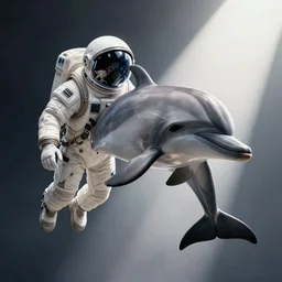 concept art of a dolphin in a space suit