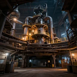steel mill underground, highly detailed, raytracing, octane, global illumination, unreal engine 5