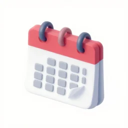 isometric 3 d icon of a calendar in stock illustration style, 3 d render, white background