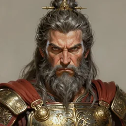 The God Zeus looking angry, detailed armor, portrait, highly detailed, digital painting, artstation, concept art, smooth, sharp focus, beautiful face, symmetric face, cinematic, videogame cover art, illustration, art by Hergé
